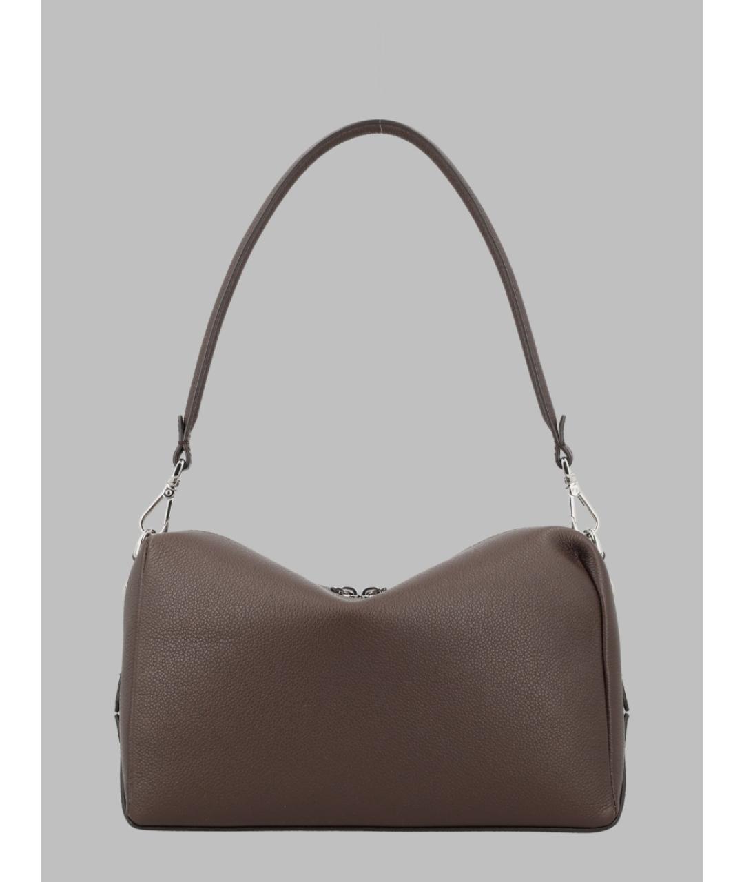 FENDI Коричневая кожаная сумка на плечо, фото 2