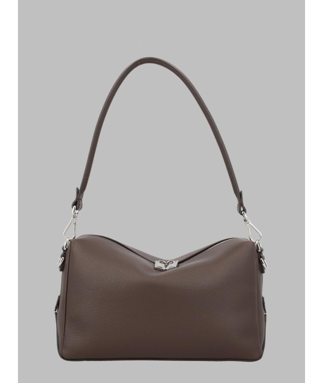 FENDI Коричневая кожаная сумка на плечо, фото 3