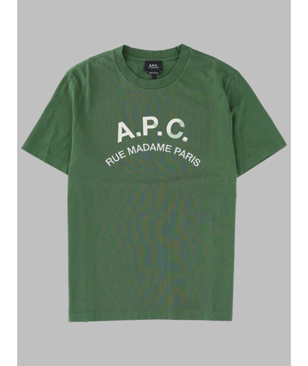 A.P.C. Зеленая хлопковая футболка, фото 3
