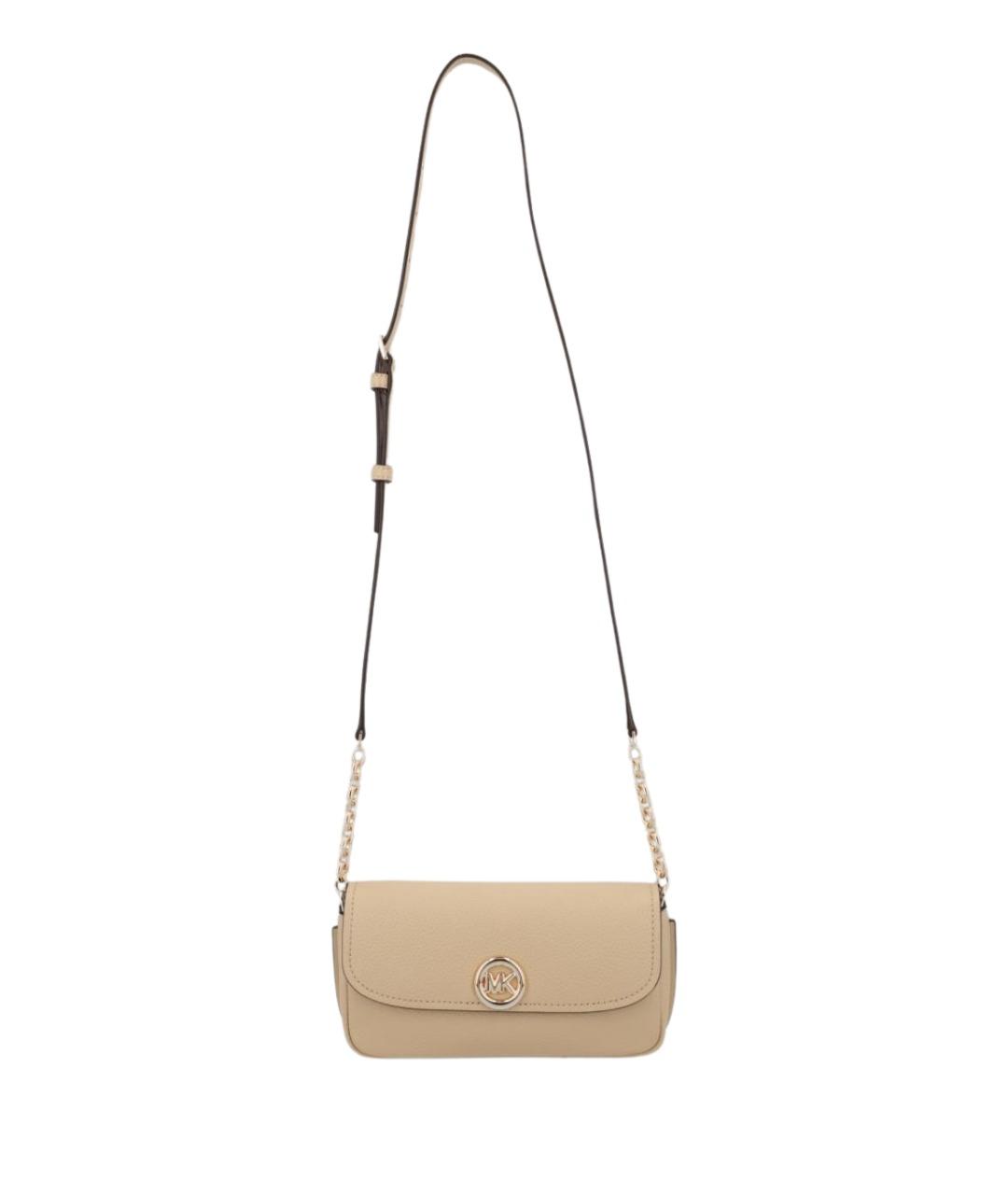 MICHAEL KORS Бежевая кожаная сумка через плечо, фото 1