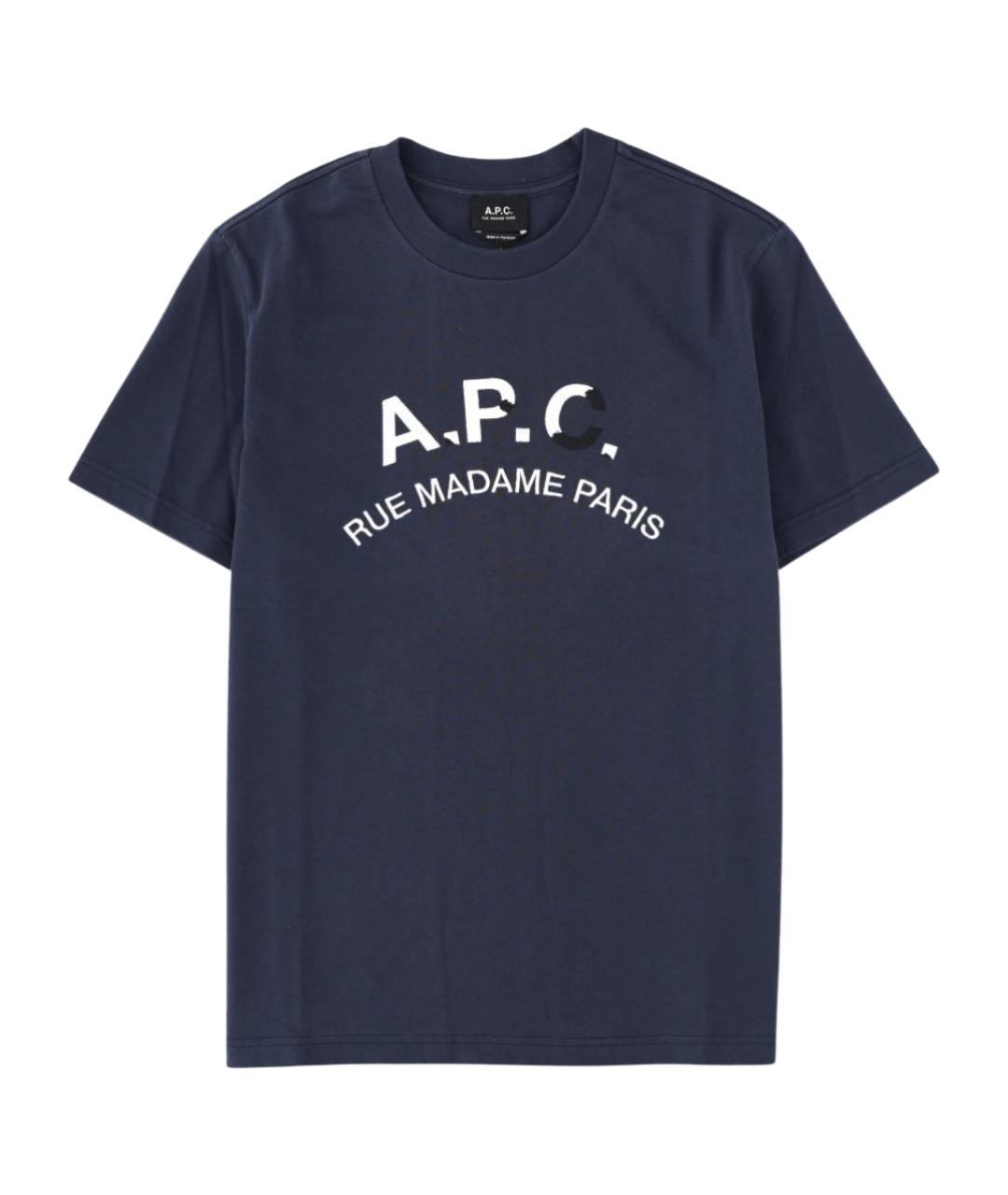A.P.C. Синяя хлопковая футболка, фото 1