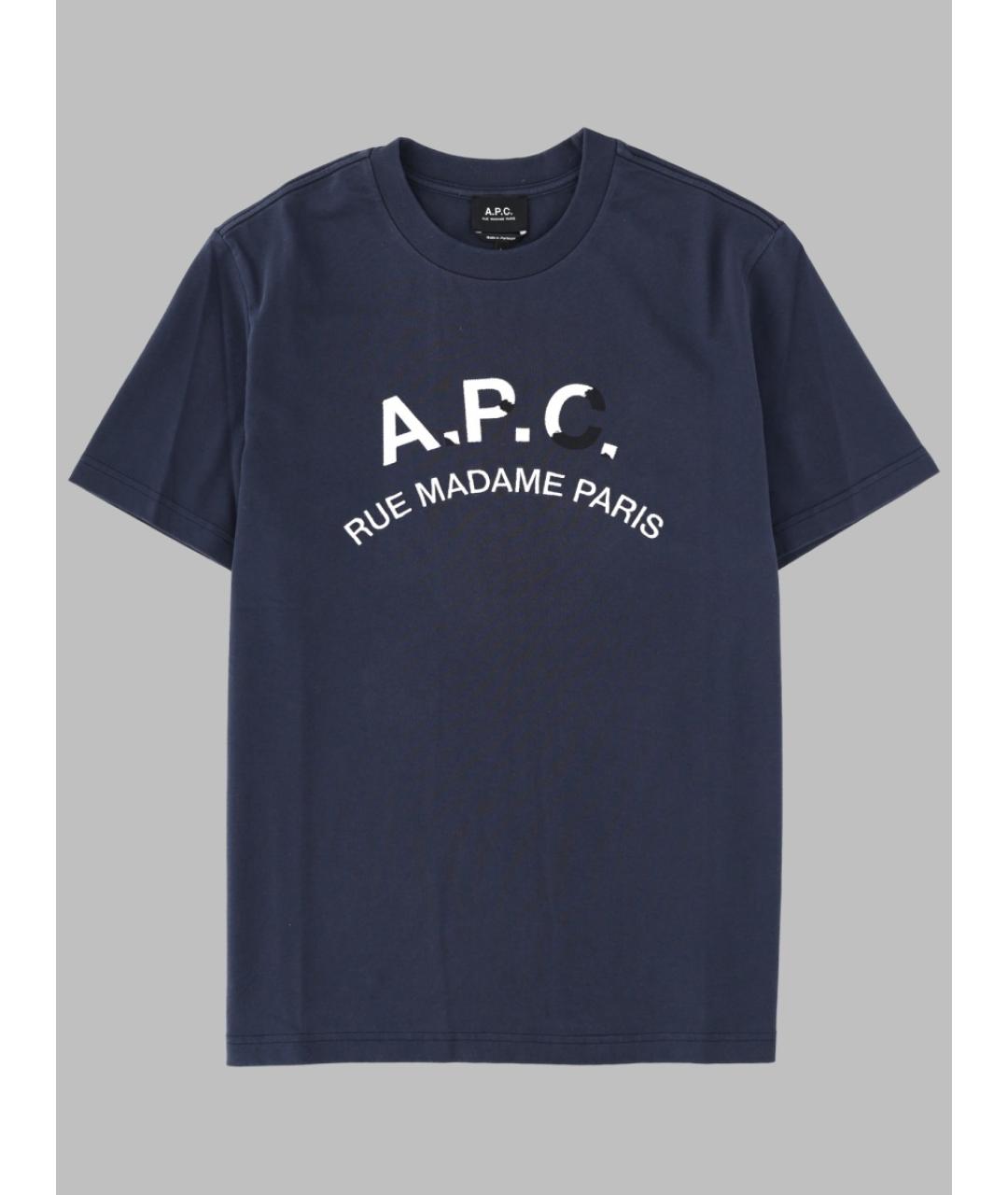 A.P.C. Синяя хлопковая футболка, фото 3
