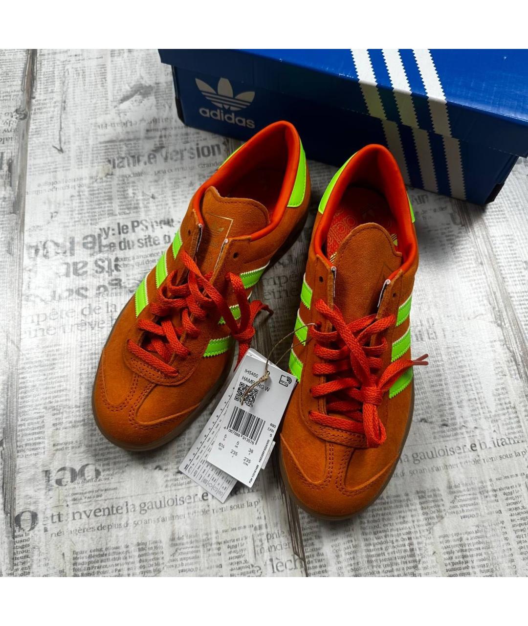 ADIDAS Оранжевые замшевые кроссовки, фото 3