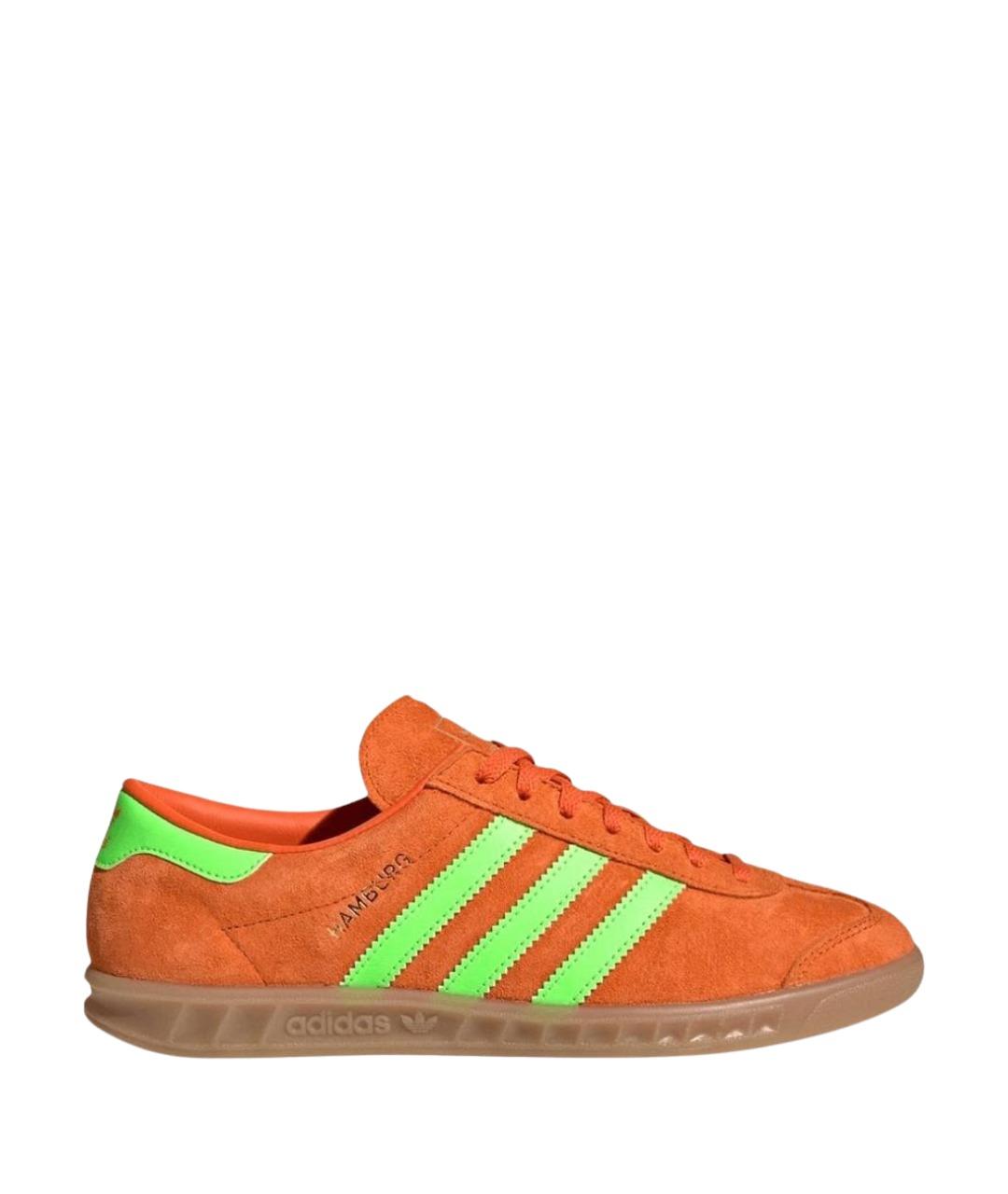 ADIDAS Оранжевые замшевые кроссовки, фото 1