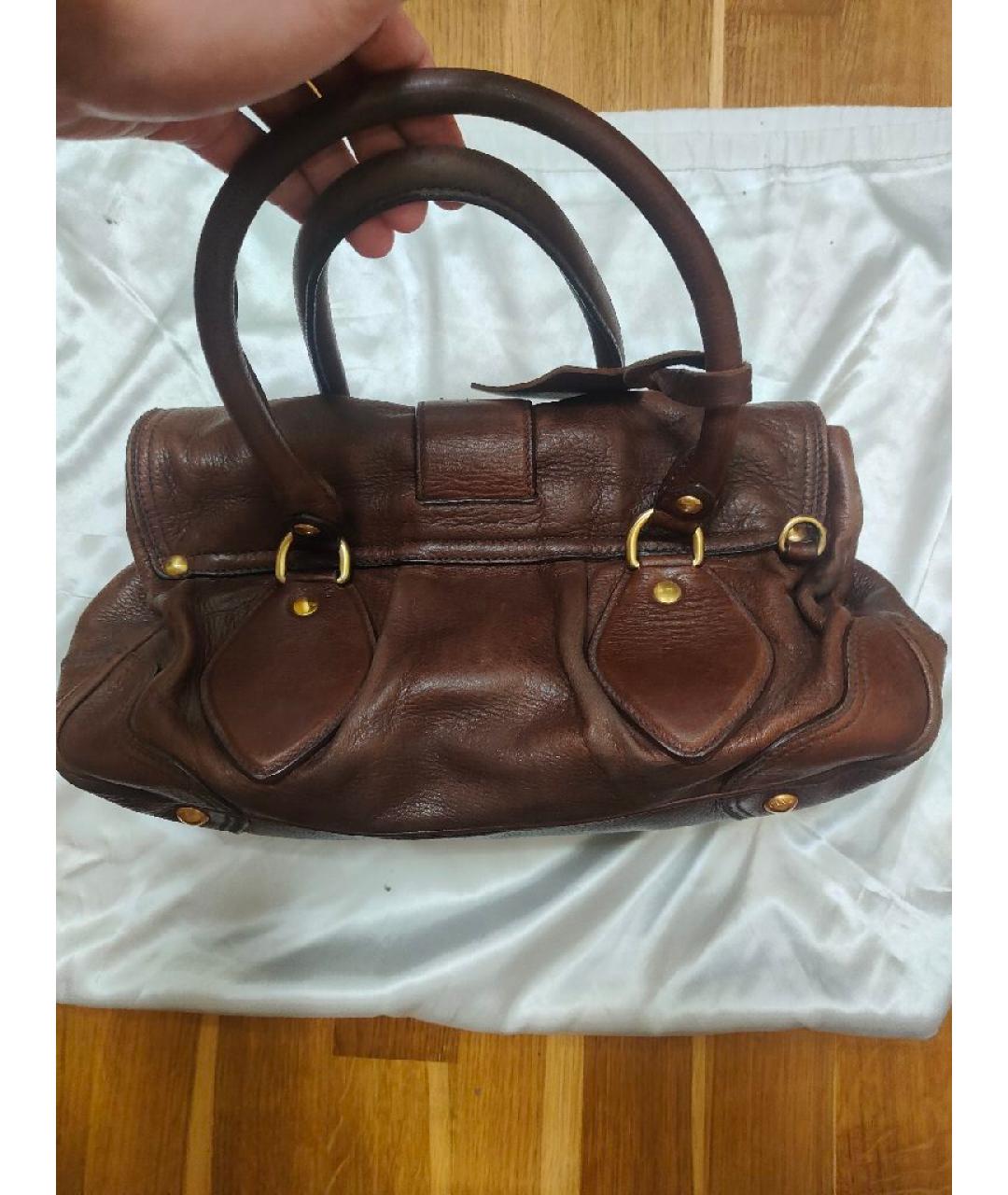 PRADA Коричневая кожаная сумка тоут, фото 2