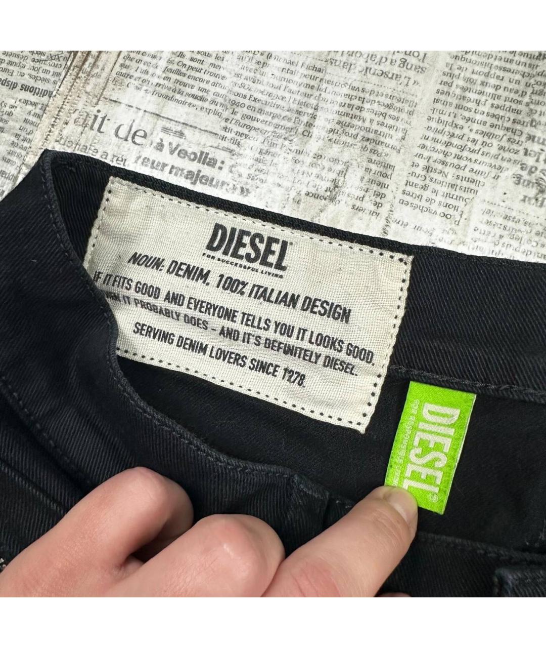 DIESEL Черные хлопко-эластановые джинсы скинни, фото 6