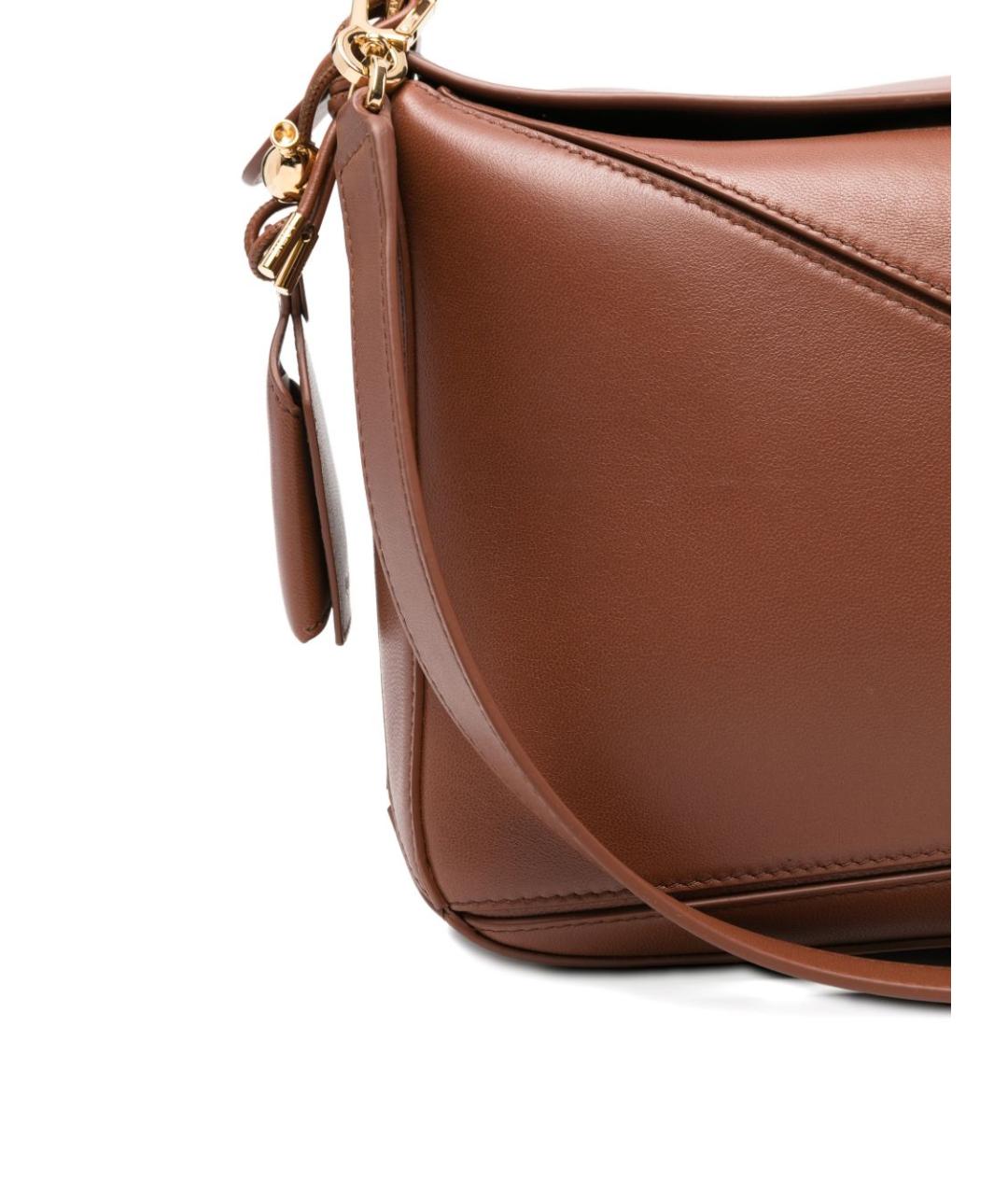 LOEWE Коричневая кожаная сумка через плечо, фото 4
