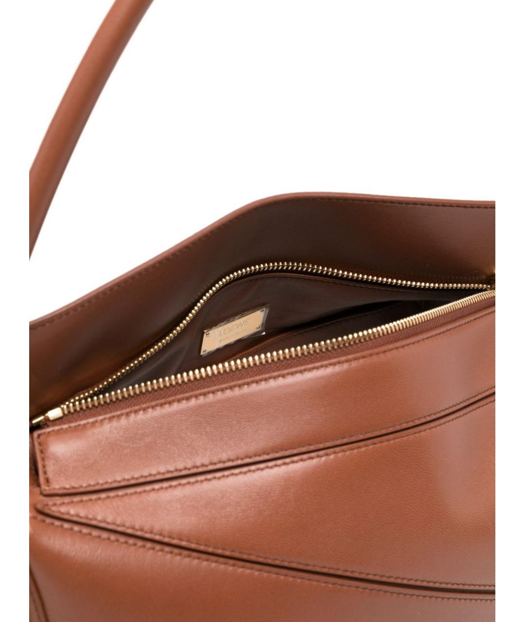 LOEWE Коричневая кожаная сумка через плечо, фото 2