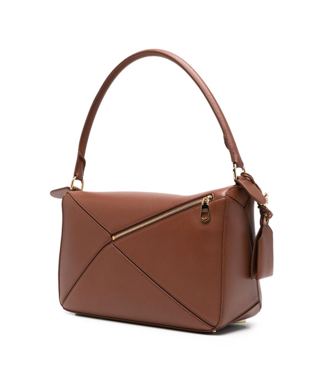 LOEWE Коричневая кожаная сумка через плечо, фото 5