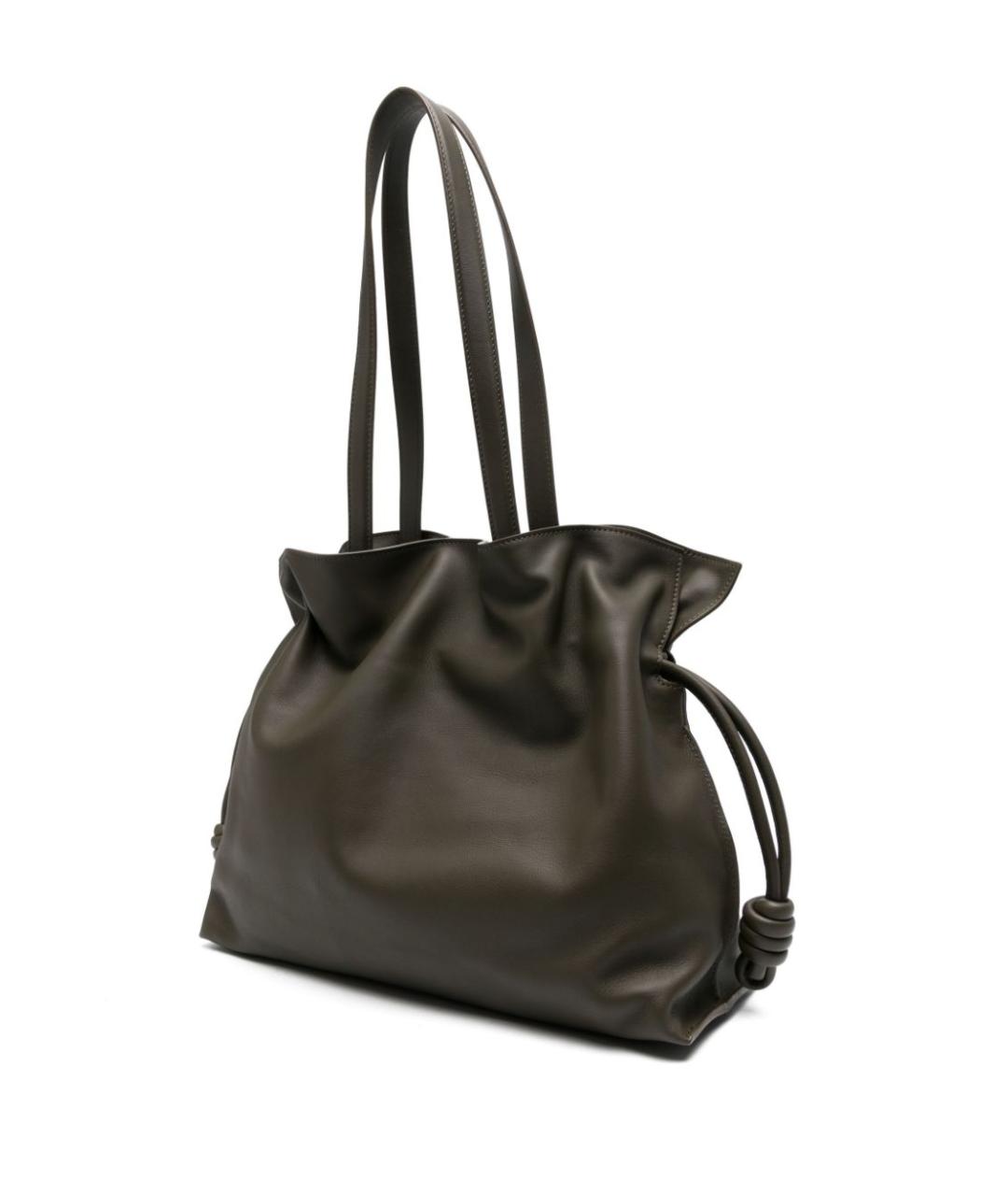 LOEWE Хаки кожаная сумка тоут, фото 5