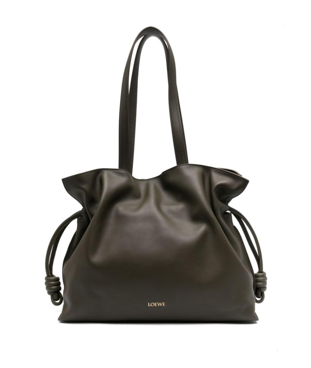 LOEWE Хаки кожаная сумка тоут, фото 1