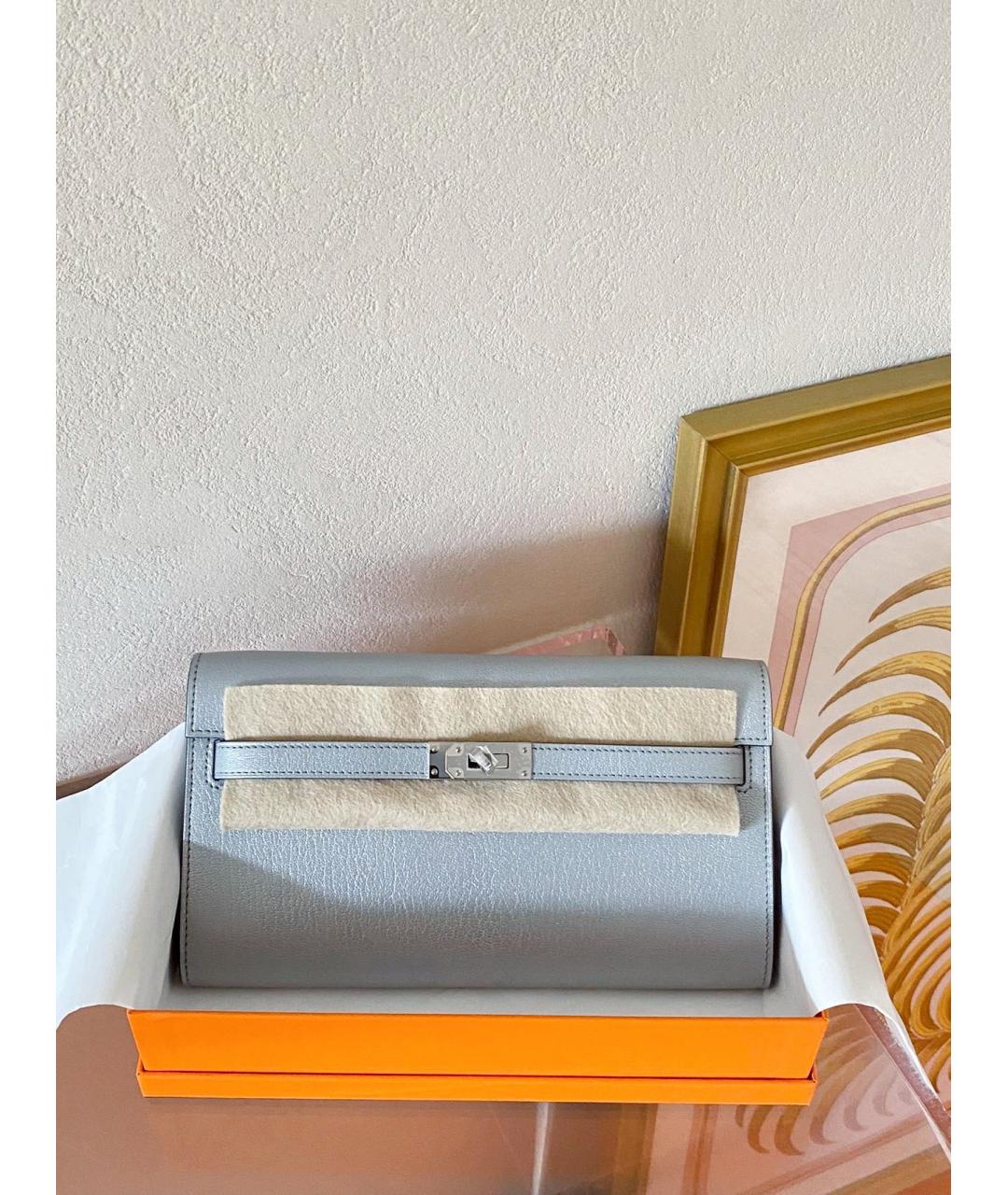 HERMES Серебряная кожаная сумка через плечо, фото 4