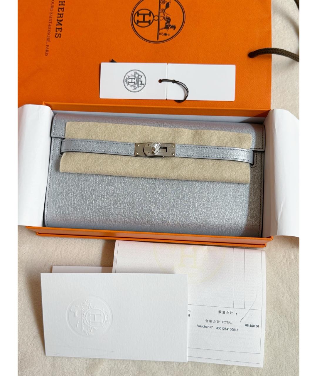 HERMES Серебряная кожаная сумка через плечо, фото 5