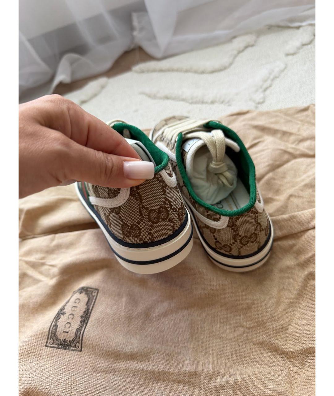 GUCCI Коричневые кеды, фото 4