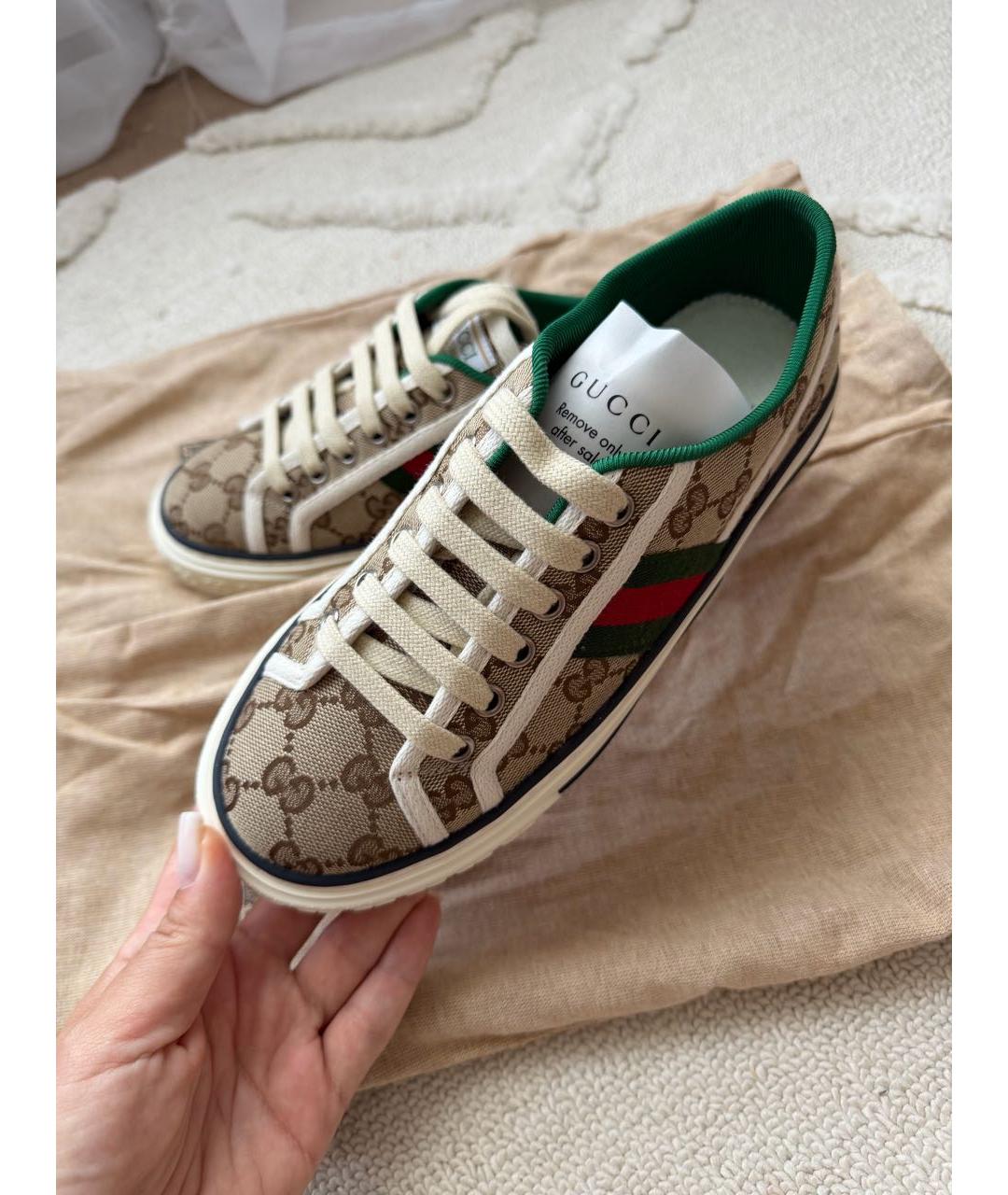 GUCCI Коричневые кеды, фото 2