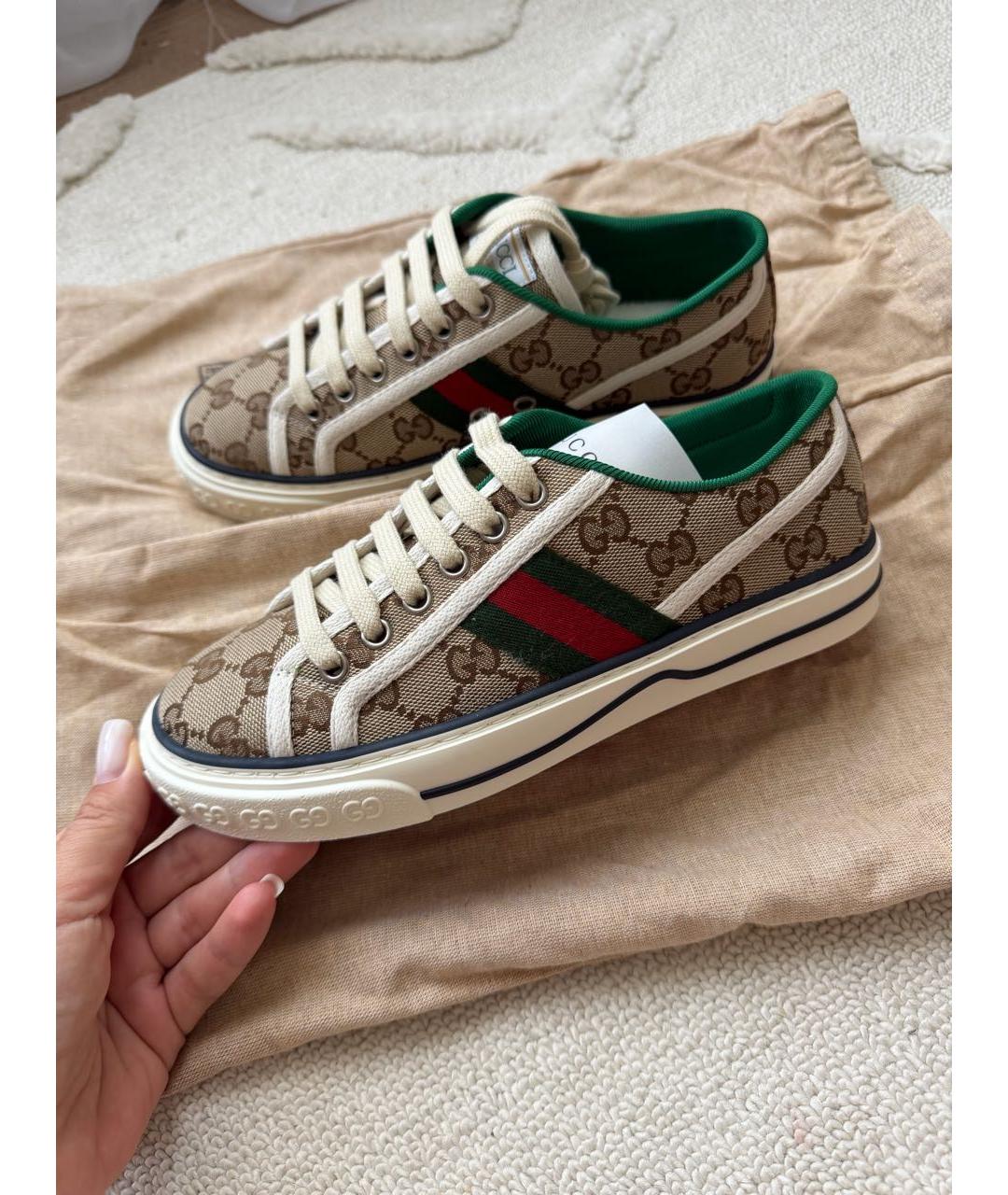 GUCCI Коричневые кеды, фото 6