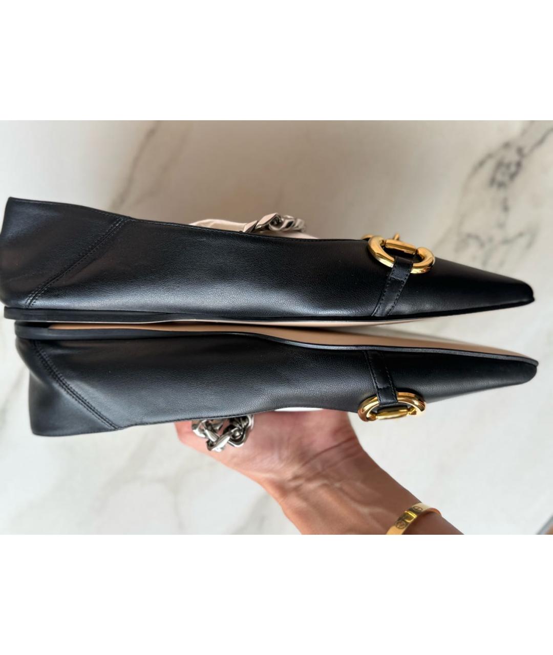 GUCCI Черные кожаные балетки, фото 5