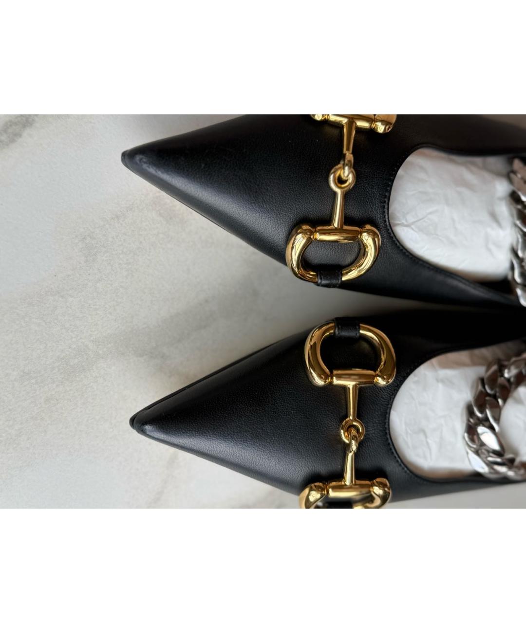 GUCCI Черные кожаные балетки, фото 2