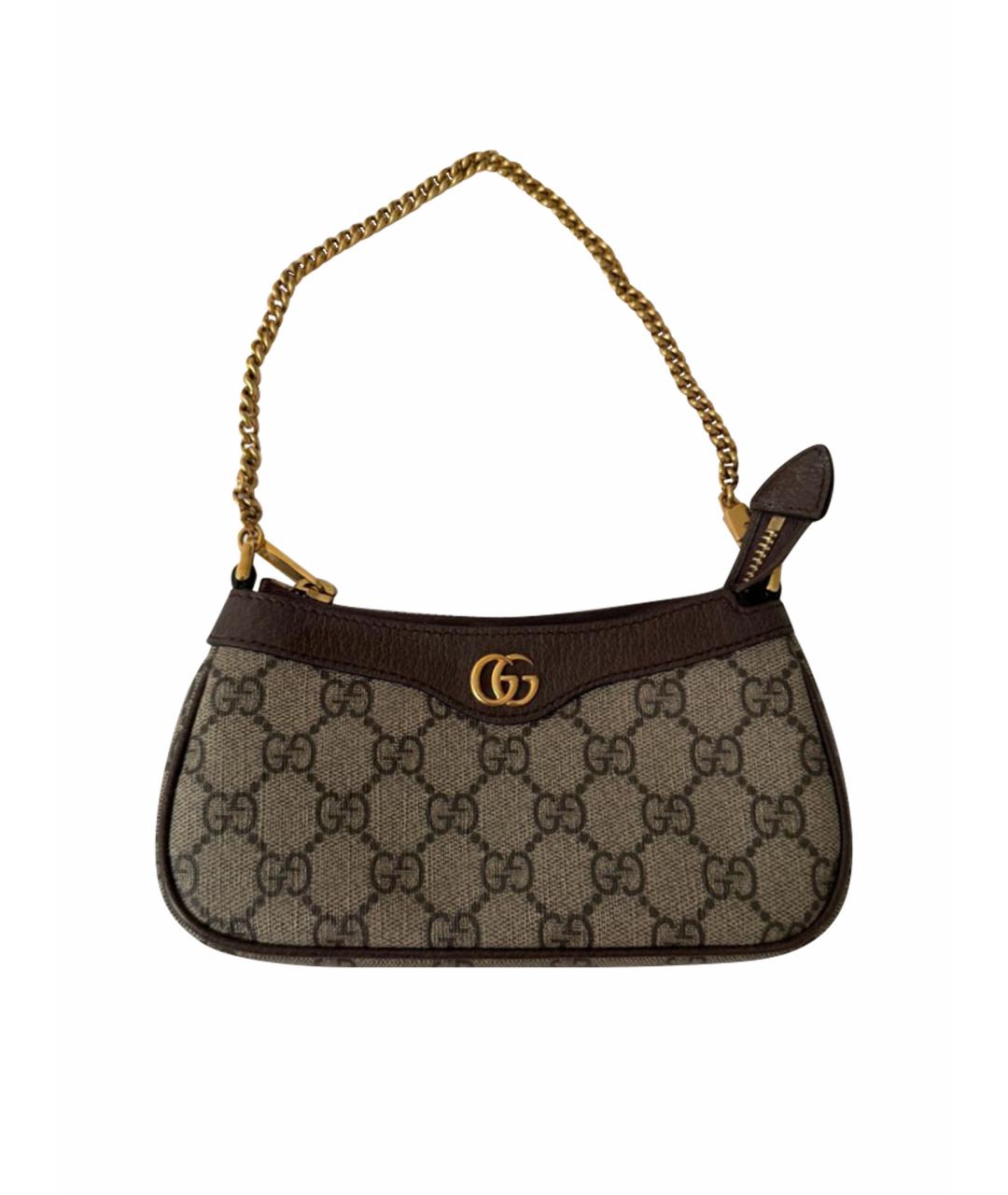 GUCCI Бежевая кожаная сумка с короткими ручками, фото 1