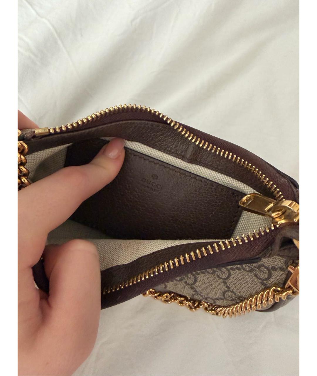 GUCCI Бежевая кожаная сумка с короткими ручками, фото 4