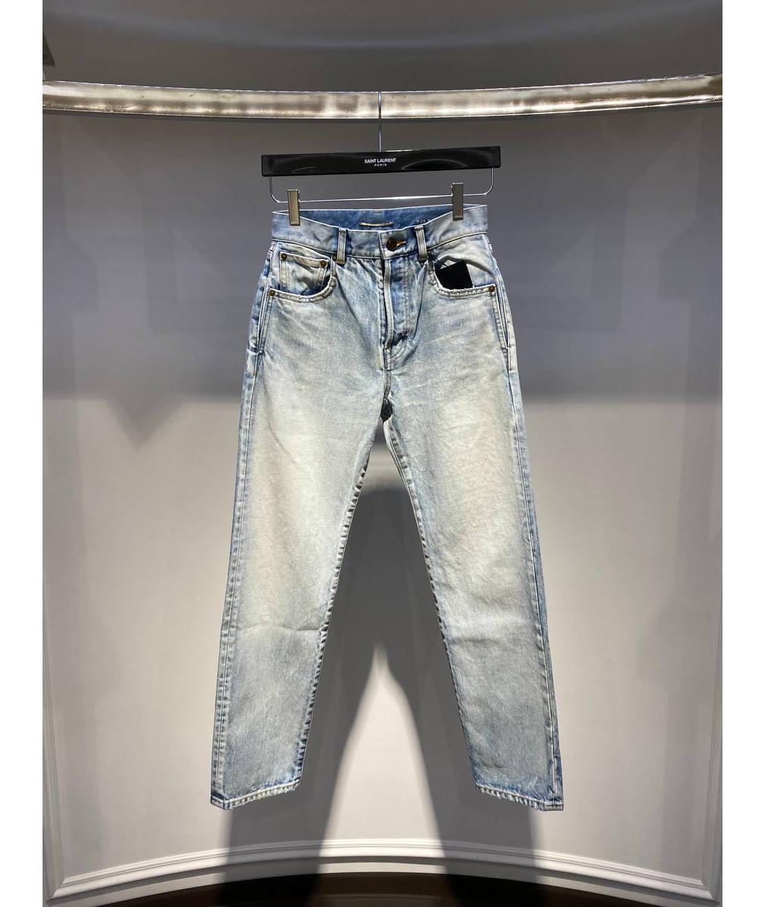 SAINT LAURENT Голубые прямые джинсы, фото 4