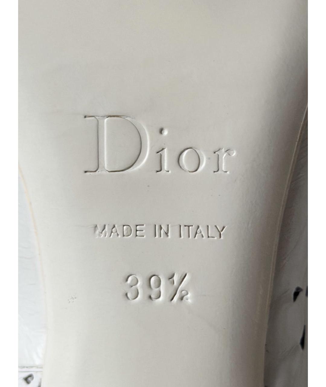 CHRISTIAN DIOR Белые кожаные босоножки, фото 6