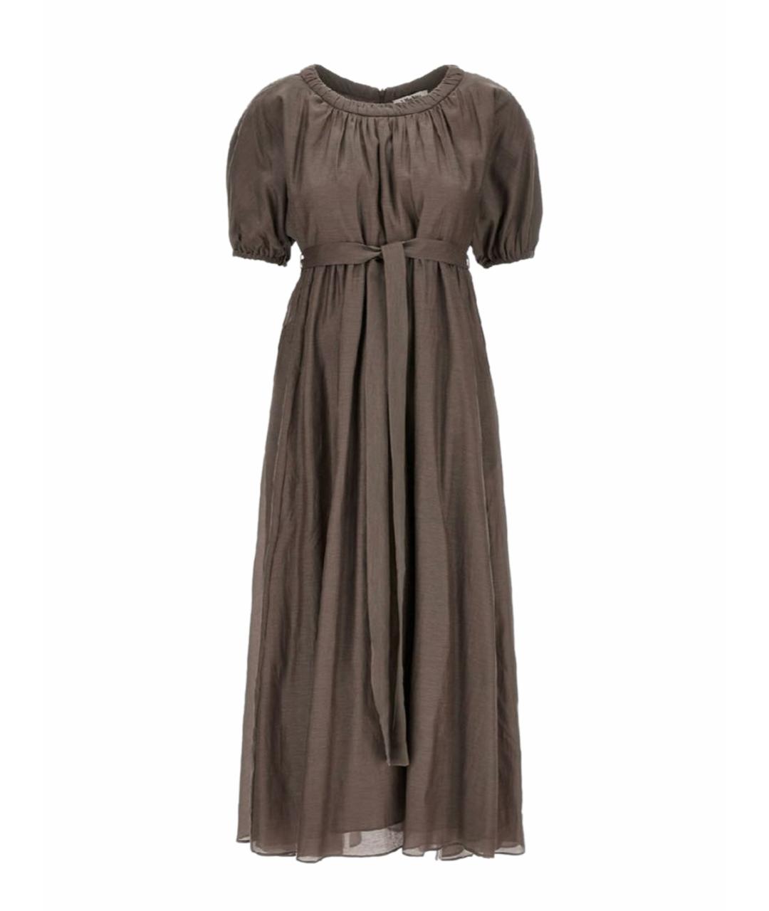 'S MAX MARA Серое хлопковое повседневное платье, фото 5