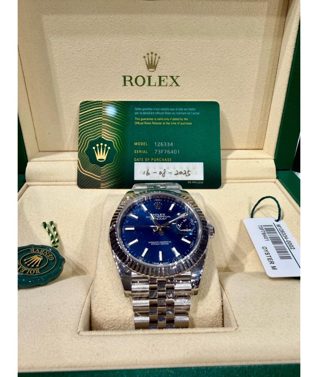 ROLEX Синие стальные часы, фото 2