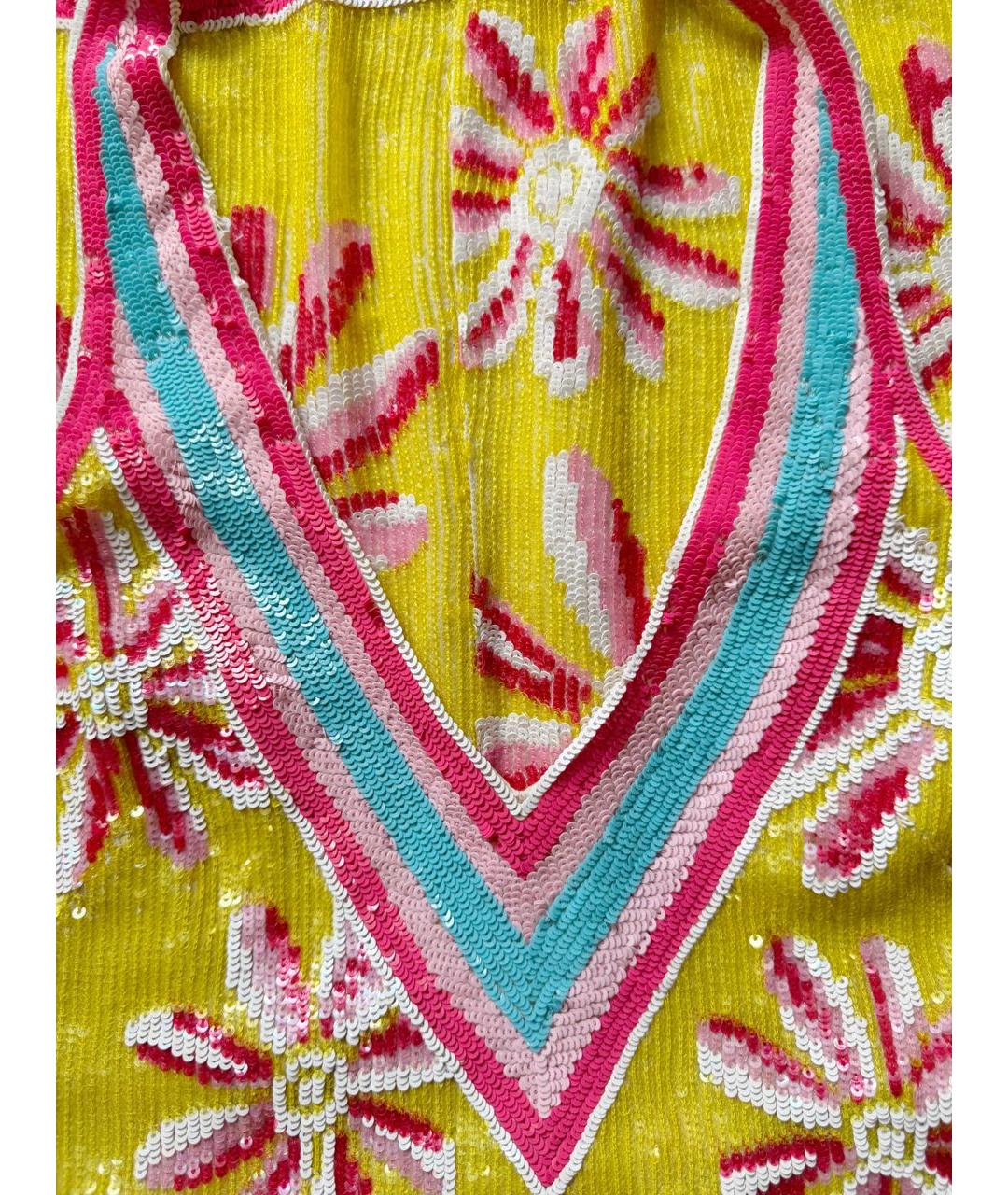 BLUMARINE Желтое шелковое коктейльное платье, фото 4