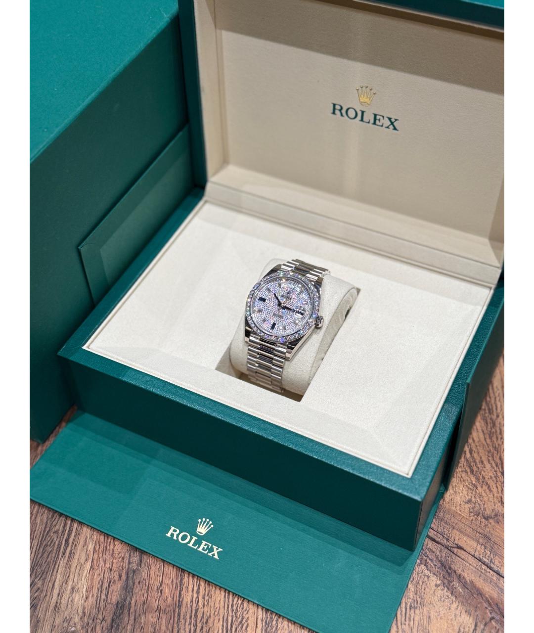 ROLEX Серебряные часы из белого золота, фото 4