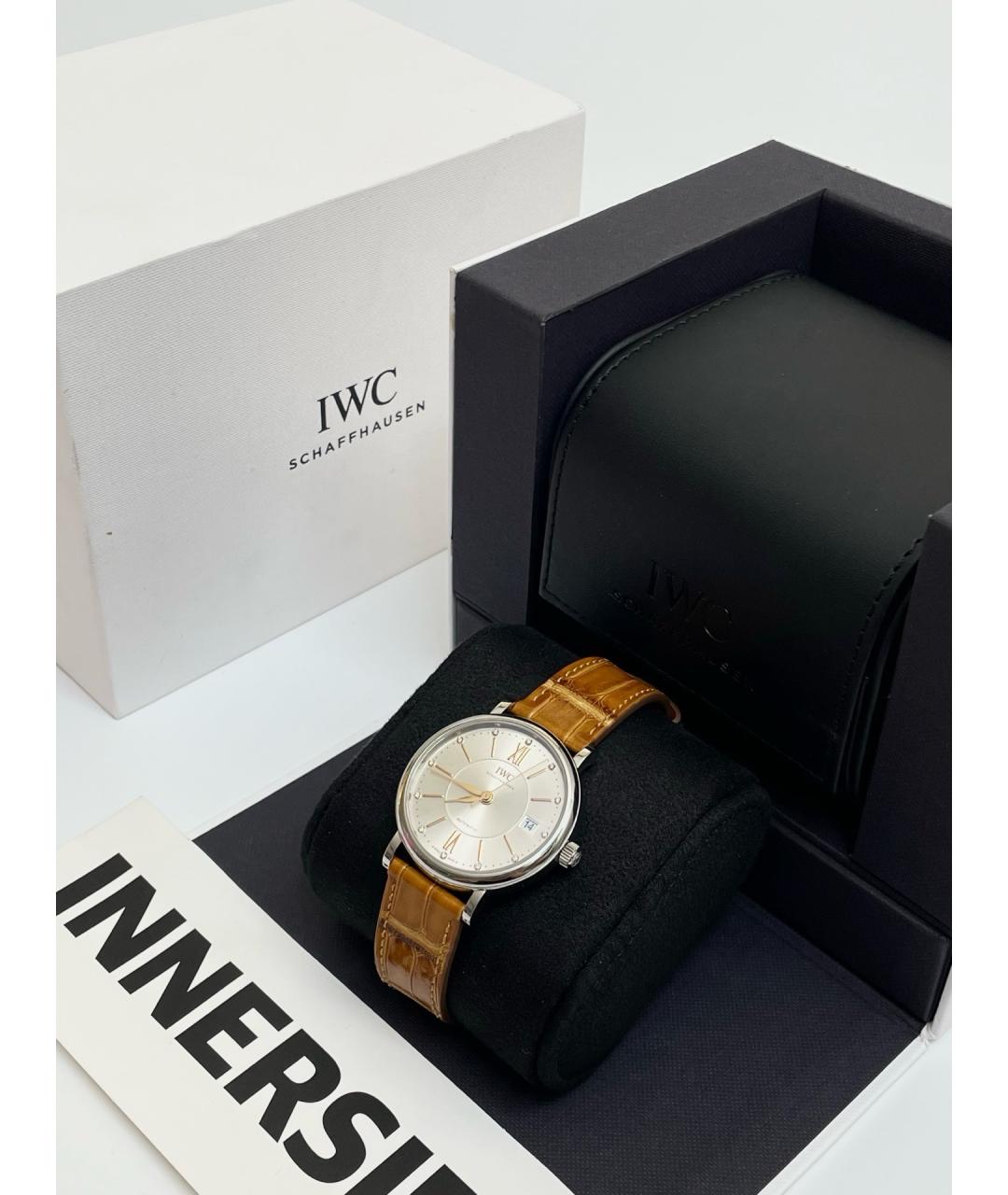 IWC Белые стальные часы, фото 6