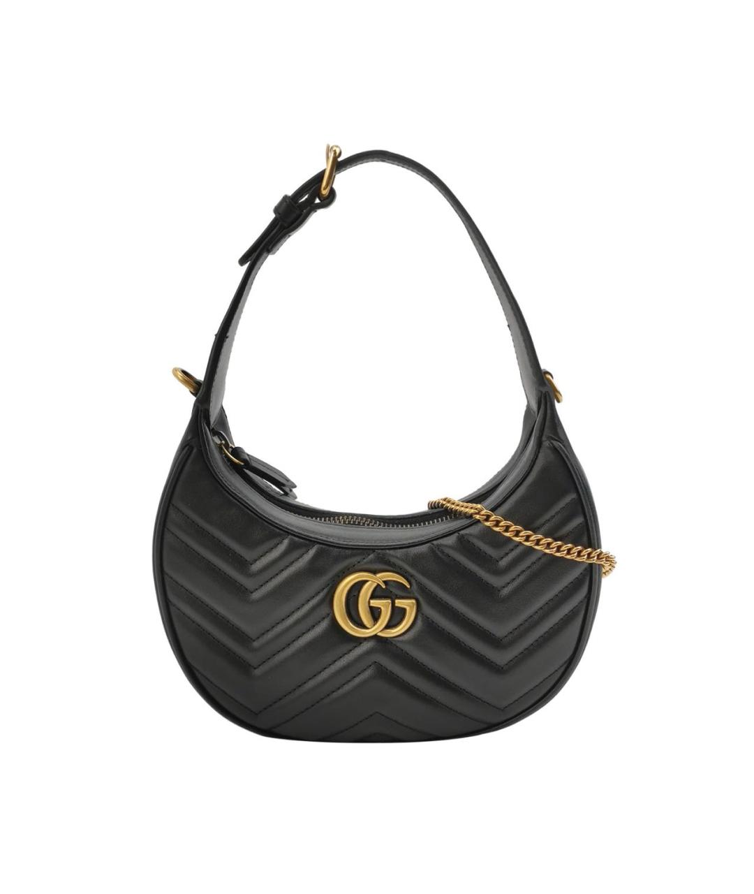 GUCCI Черная кожаная сумка через плечо, фото 9