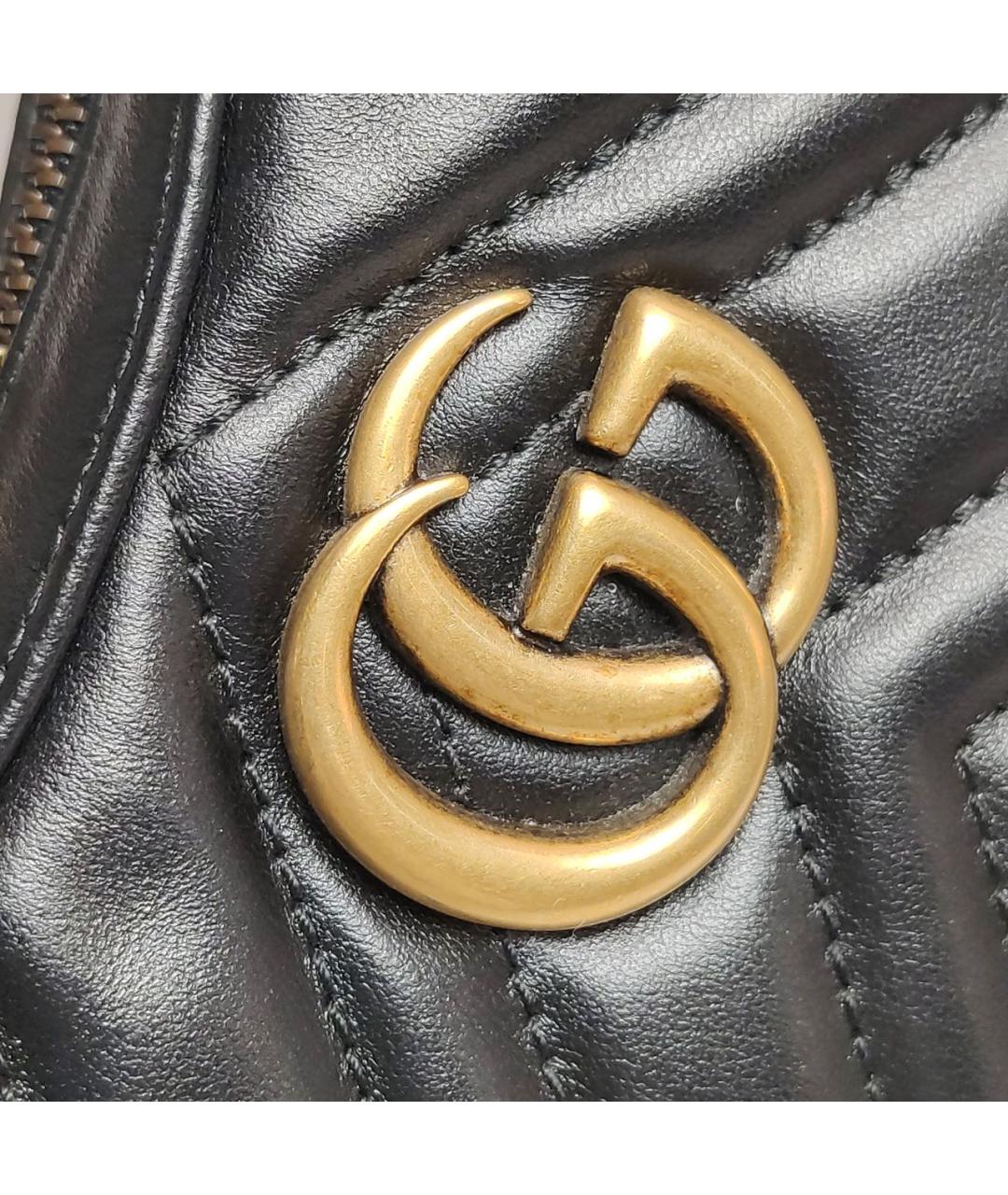 GUCCI Черная кожаная сумка через плечо, фото 6