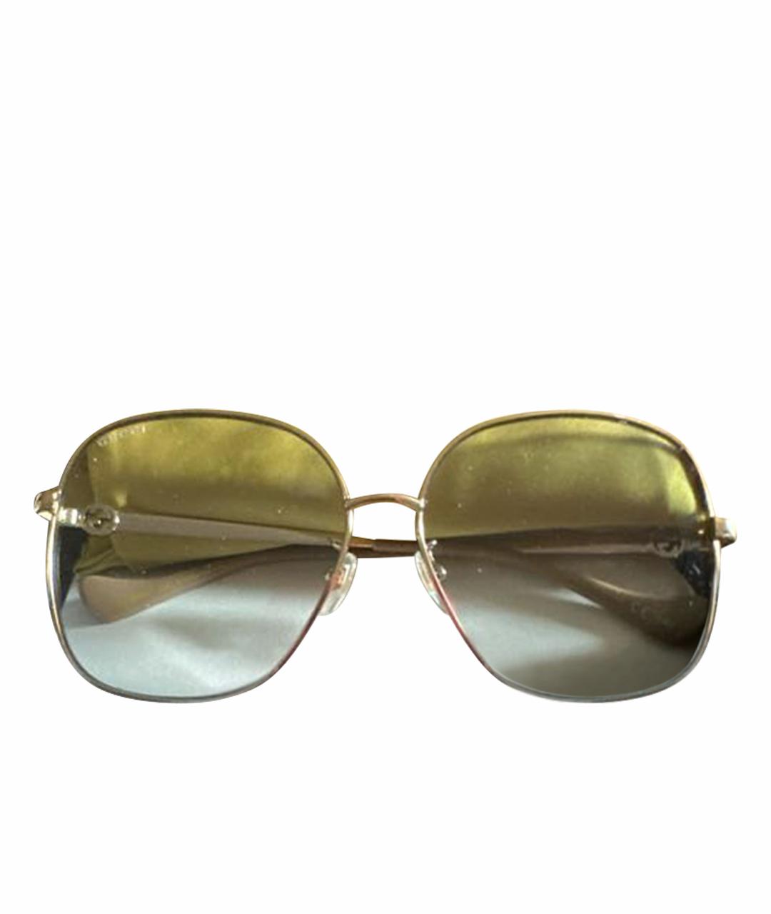GUCCI Голубые металлические солнцезащитные очки, фото 1