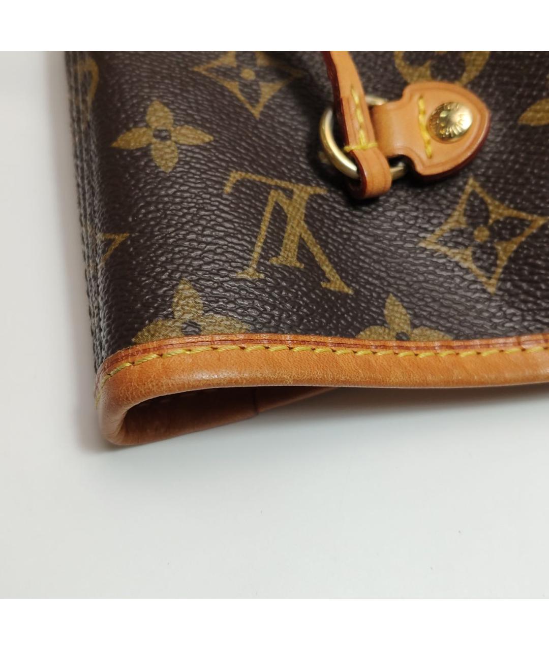 LOUIS VUITTON Коричневая кожаная сумка тоут, фото 5