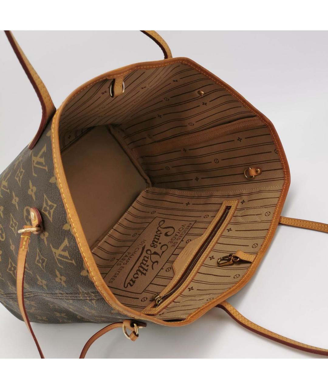 LOUIS VUITTON Коричневая кожаная сумка тоут, фото 8