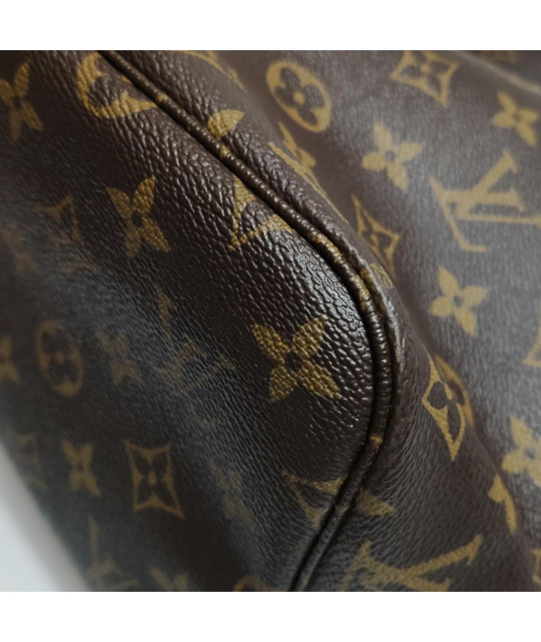 LOUIS VUITTON Коричневая кожаная сумка тоут, фото 7