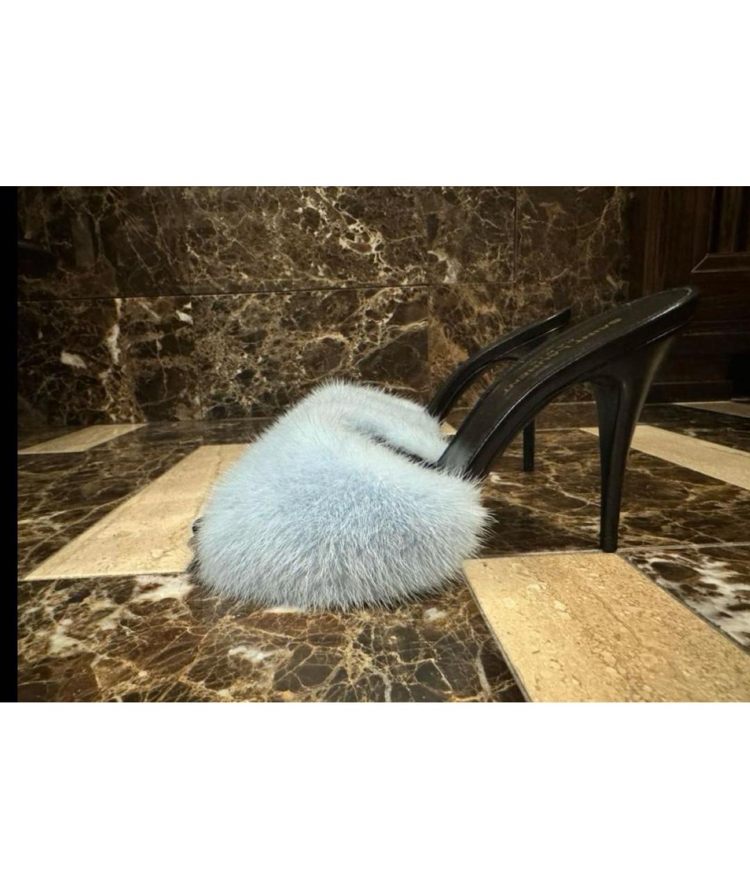 SAINT LAURENT Голубые мюли, фото 9
