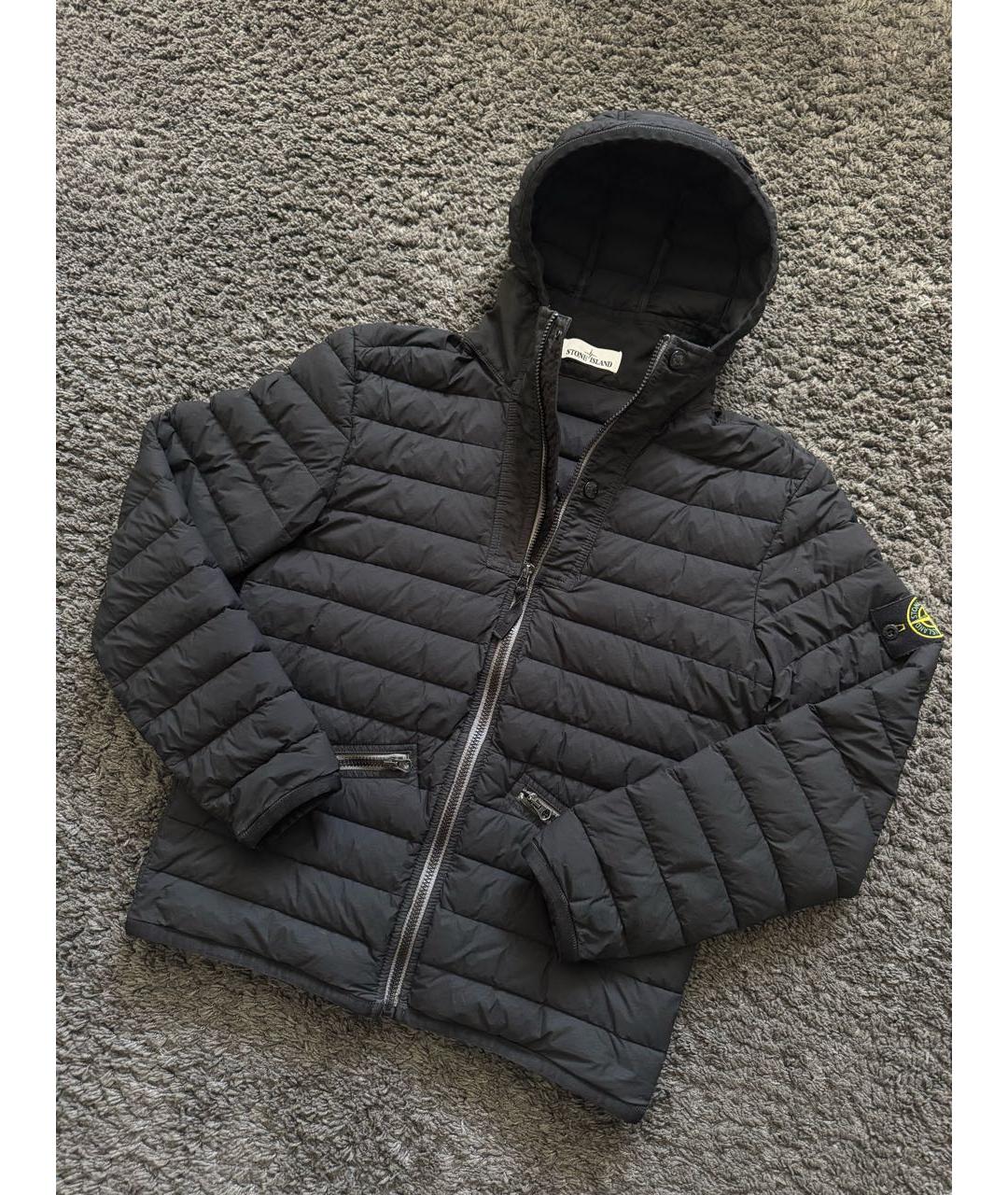 STONE ISLAND Черная полиэстеровая куртка, фото 2