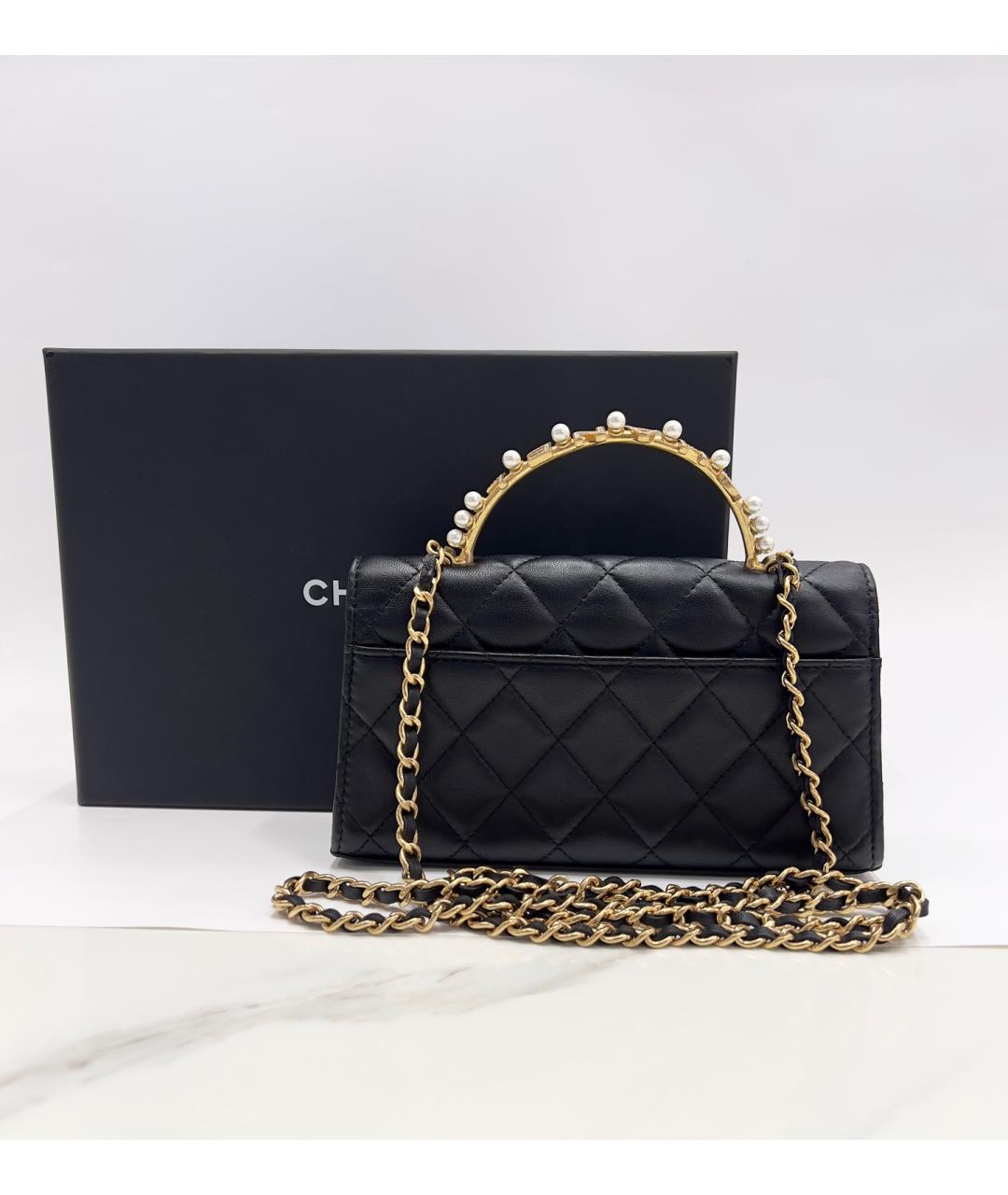 CHANEL Черная кожаная сумка через плечо, фото 3