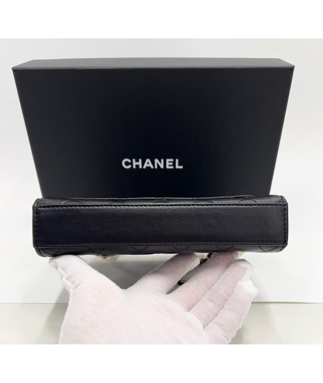 CHANEL Черная кожаная сумка через плечо, фото 4