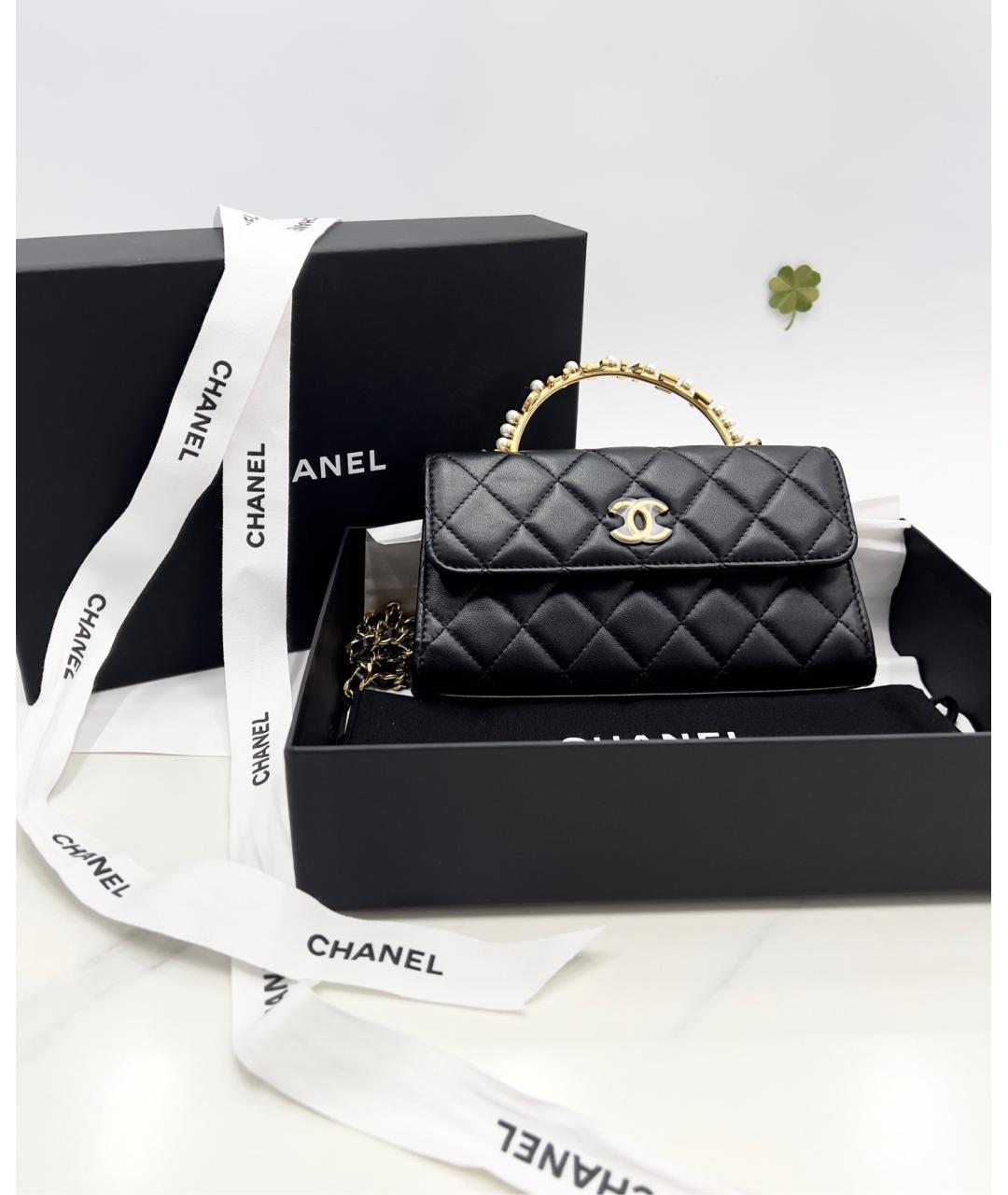 CHANEL Черная кожаная сумка через плечо, фото 2