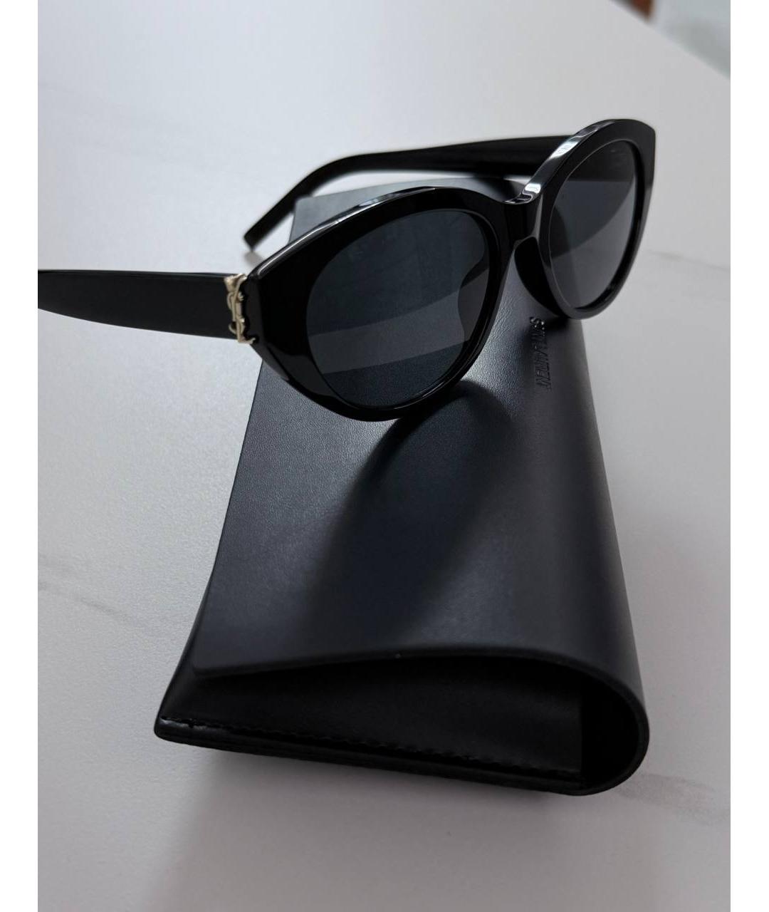 SAINT LAURENT Черные пластиковые солнцезащитные очки, фото 4