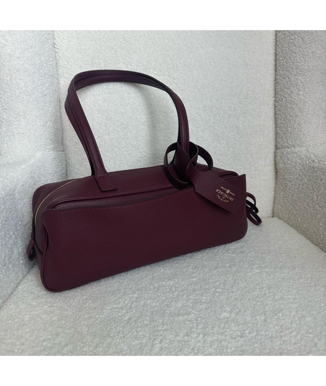 BALENCIAGA Бордовая кожаная сумка с короткими ручками, фото 9