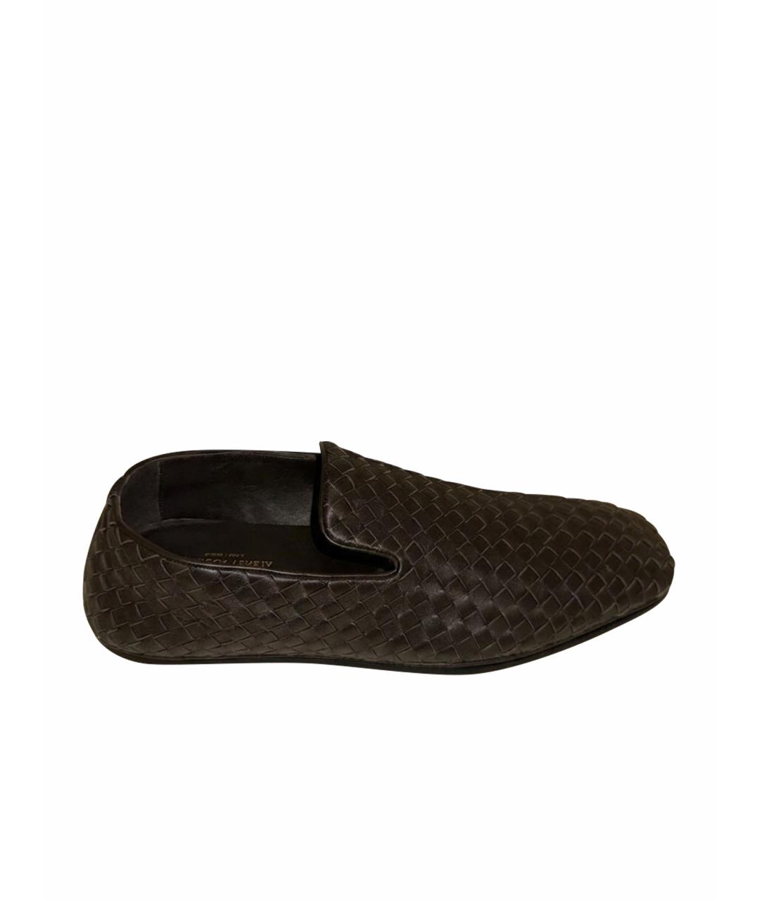 BOTTEGA VENETA Коричневые кожаные лоферы, фото 1