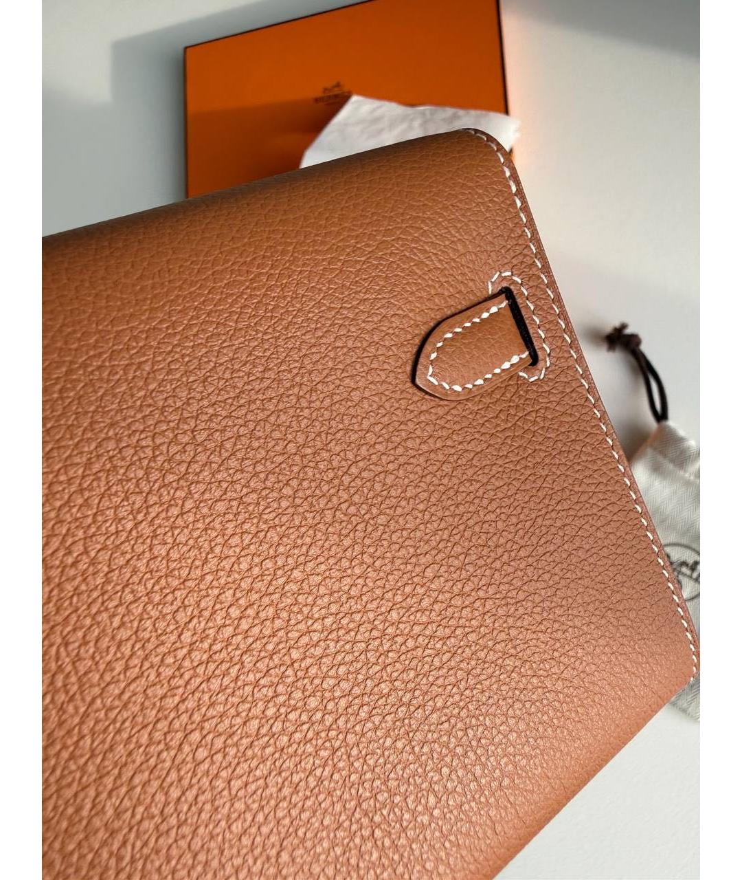 HERMES Коричневая кожаная сумка через плечо, фото 5