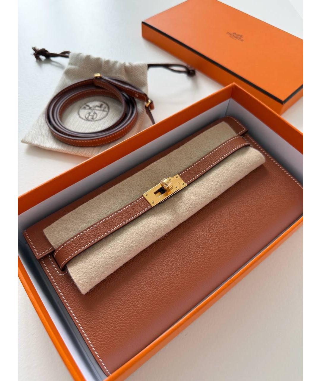 HERMES Коричневая кожаная сумка через плечо, фото 2