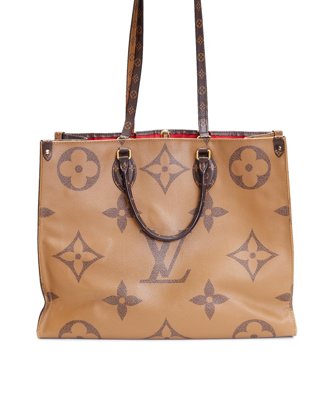 LOUIS VUITTON Коричневая кожаная сумка тоут, фото 4