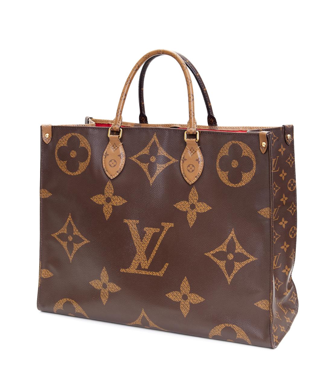 LOUIS VUITTON Коричневая кожаная сумка тоут, фото 2