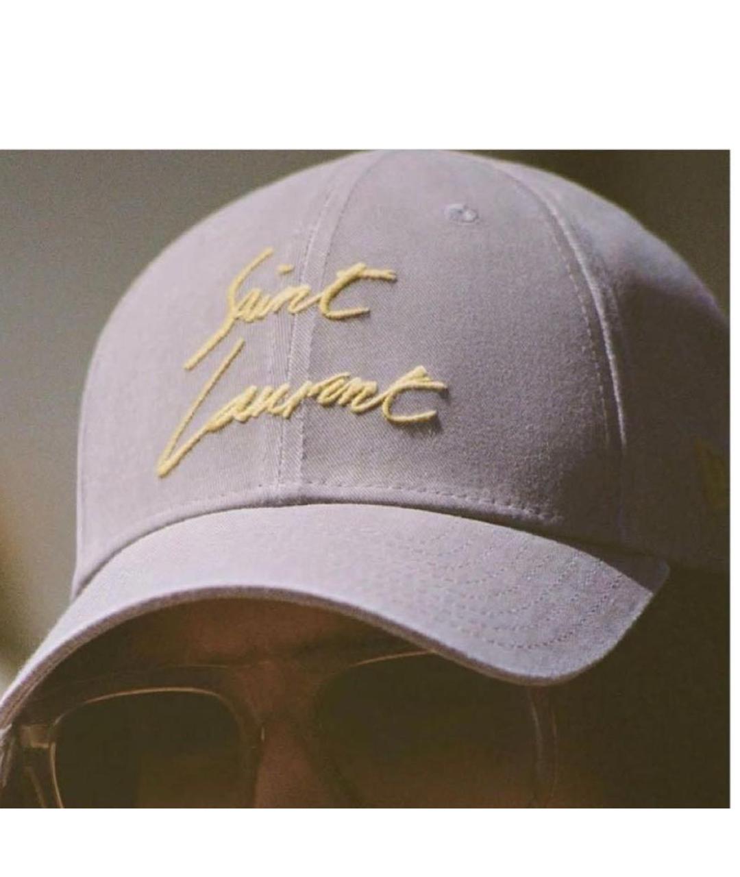 SAINT LAURENT Серая хлопковая кепка/бейсболка, фото 2